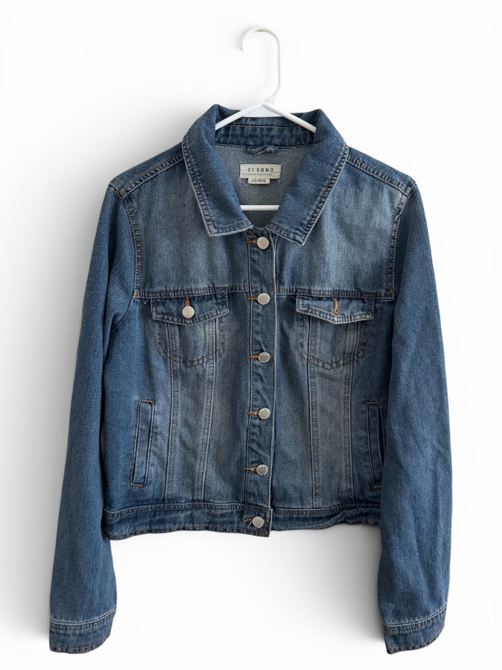 Ciso Blue Denim Jean Jacket with Button Front